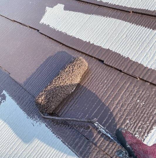 屋根　中塗り